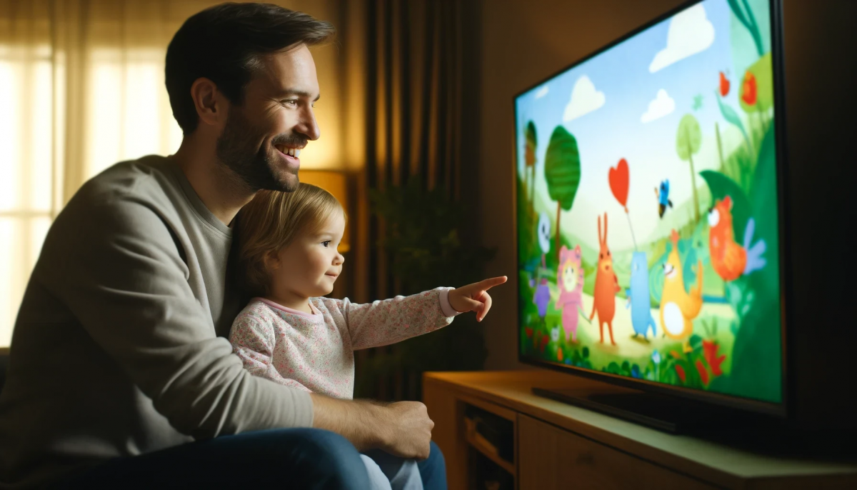 Image 2: Child and father watching together