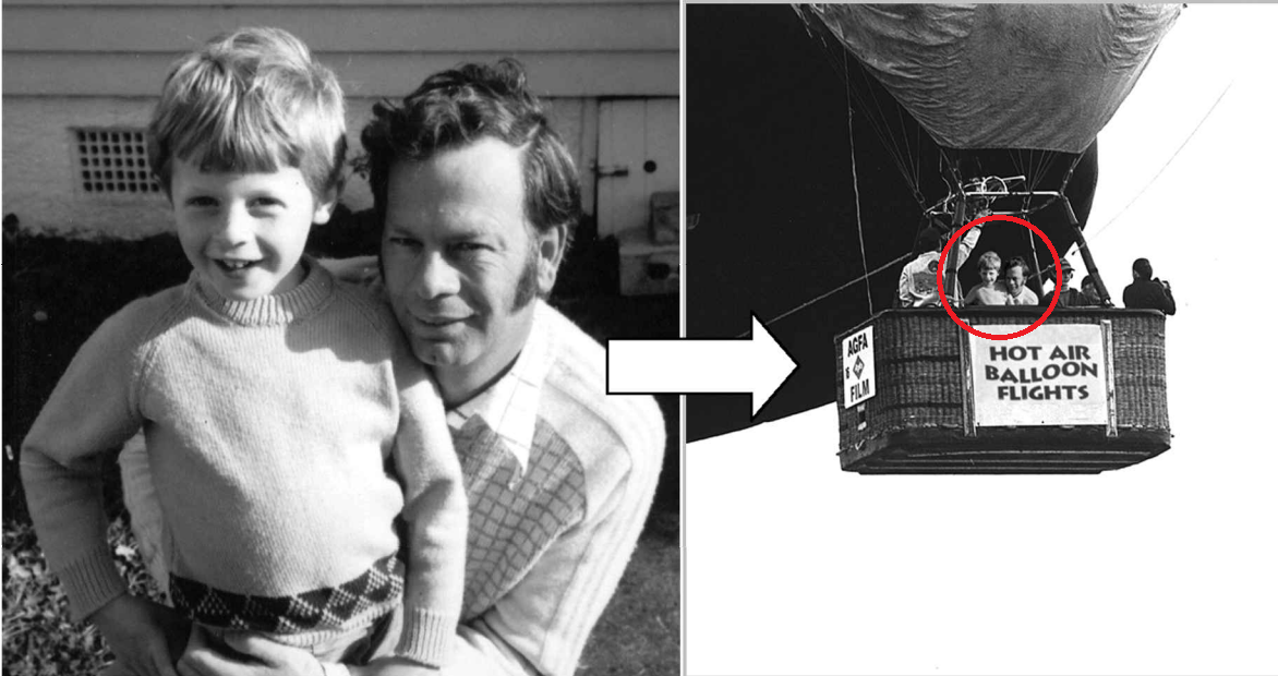 Figure 1. Example of a manipulated picture that elicited a false memory of a hot air balloon ride. Adapted from “A picture is worth a thousand lies: Using false photographs to create false childhood memories” by K. A. Wade, M. Garry, J. D. Read, & D. S. Lindsay, 2002, Psychonomic Bulletin & Review, 9, p. 599. Copyright 2002 by Kimberley Wade. Reprinted with permission.