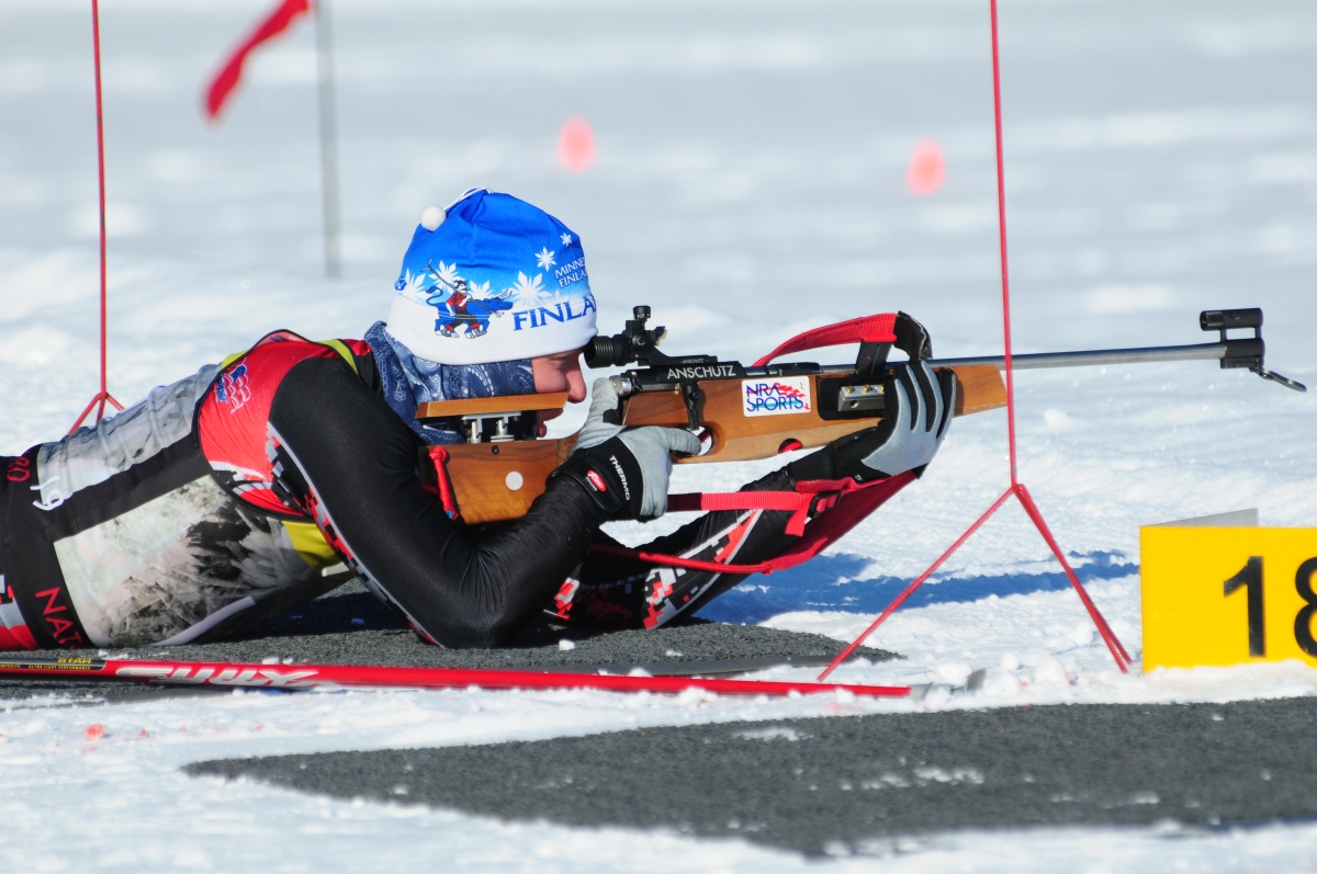 Image 1. A biathlete at the firing place during target shooting